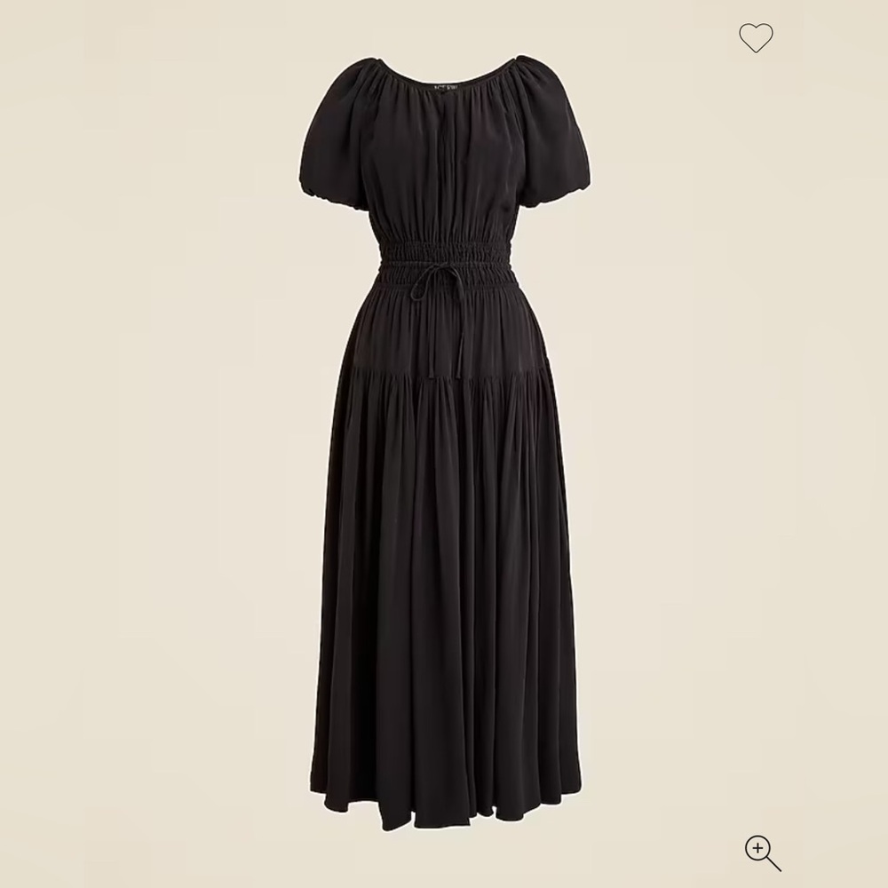 J. Crew Elena puff sleeve dress in crepe de chine